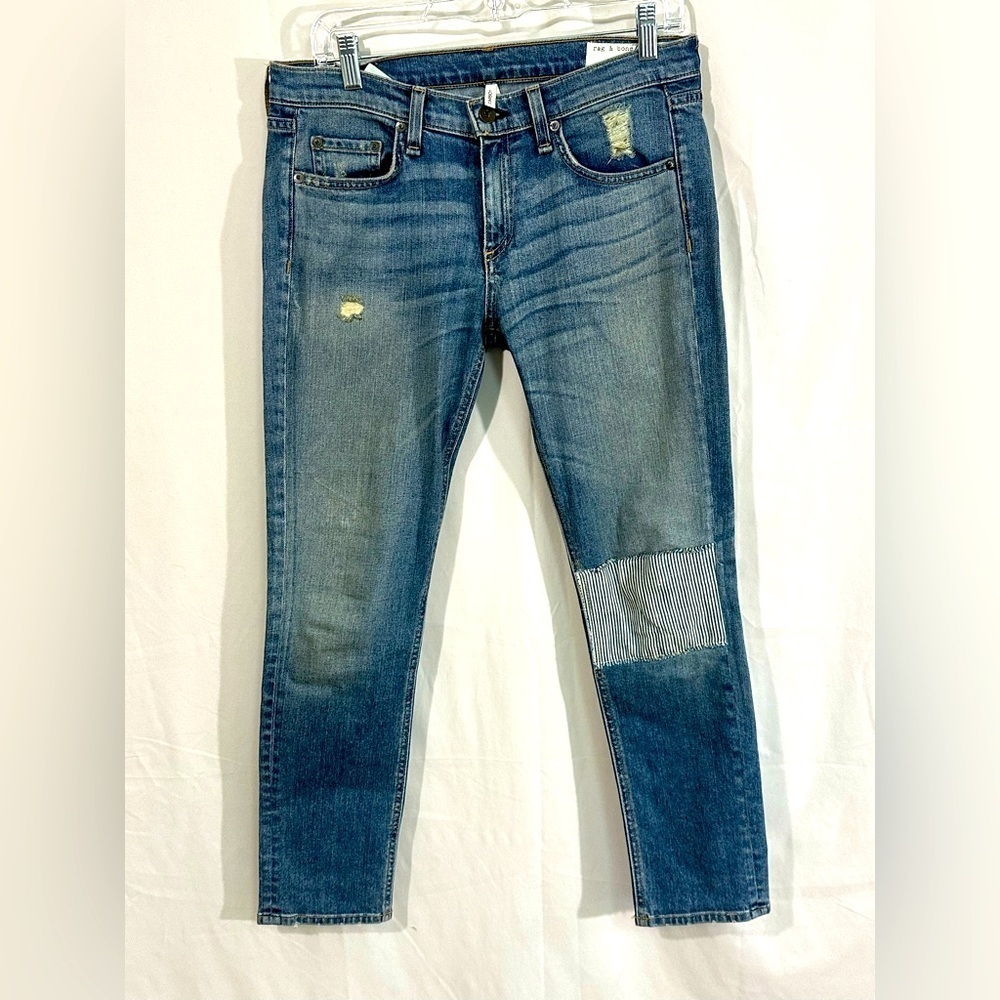 Rag & Bone “Tomboy” Distressed Patchwork Jeans | size 27